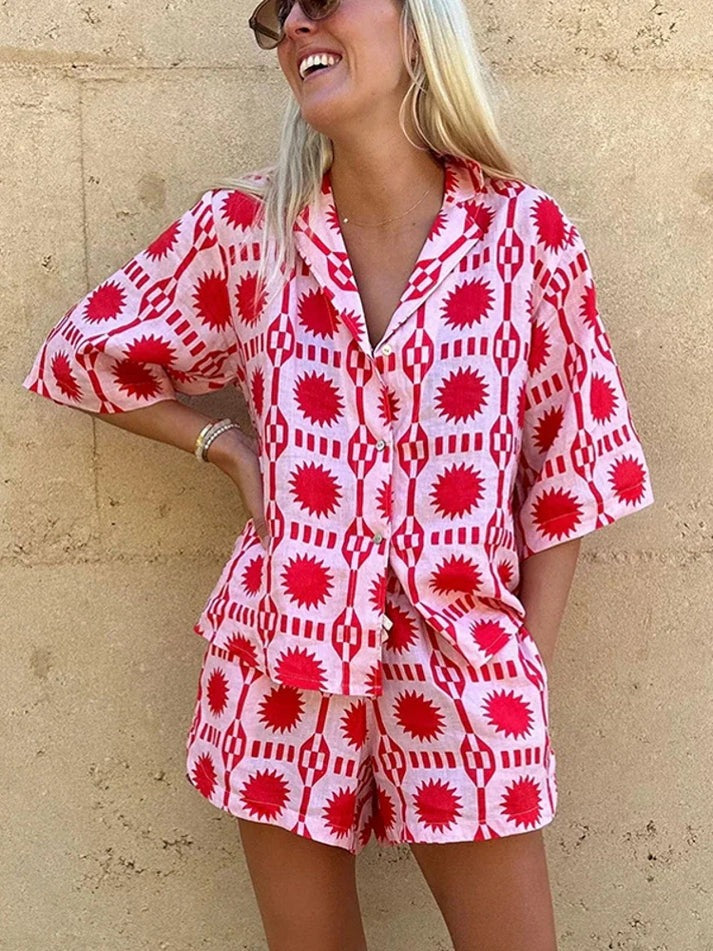 Levoire | Ensemble Femme Imprimé Deux Pièces Rot