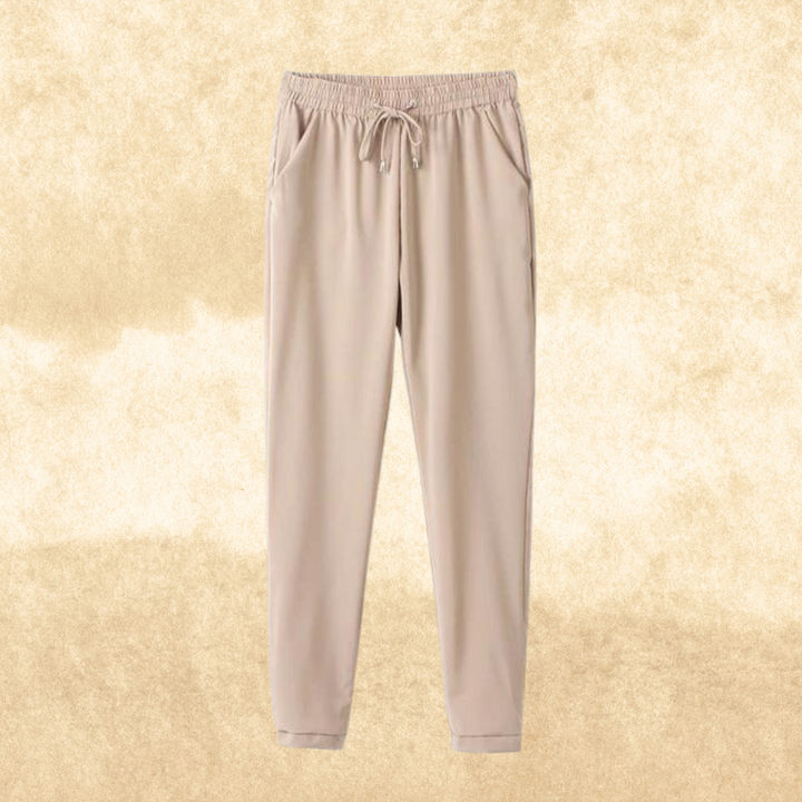 Levoire | Pantalon Femme Avec Taille Élastique Beige