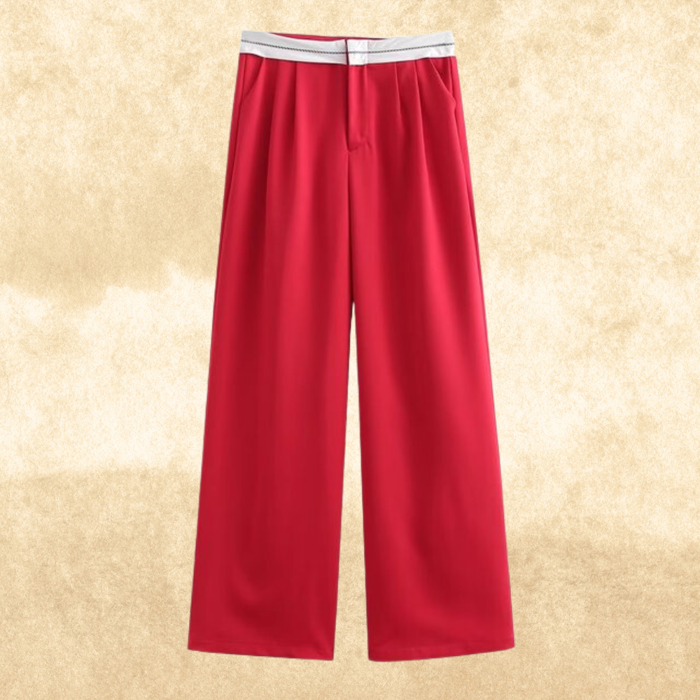 Levoire | Pantalon Weinlese Taille Haute Rot