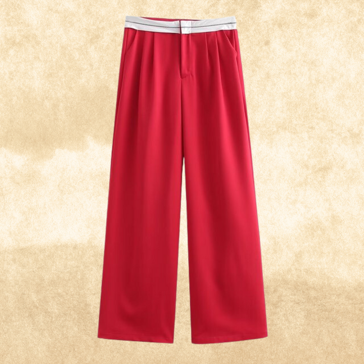 Levoire | Pantalon Weinlese Taille Haute Rot