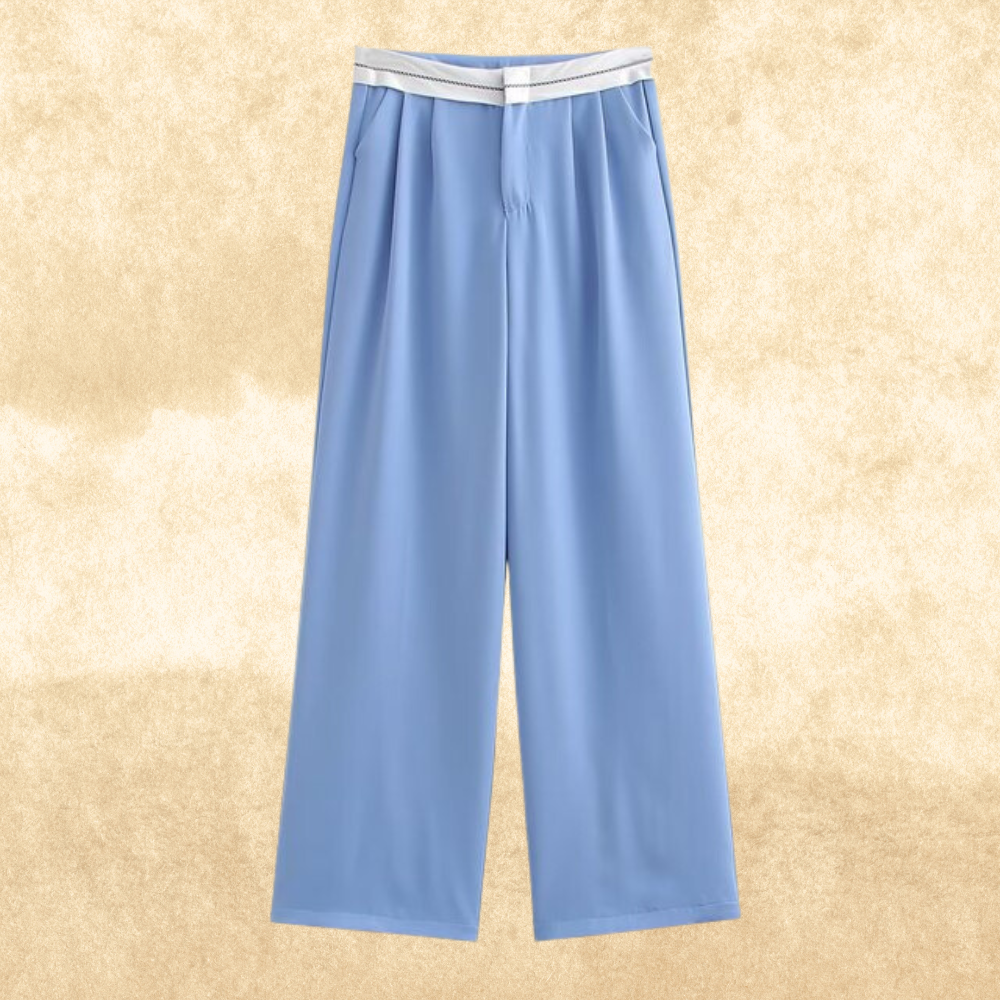Levoire | Pantalon Weinlese Taille Haute Bleu