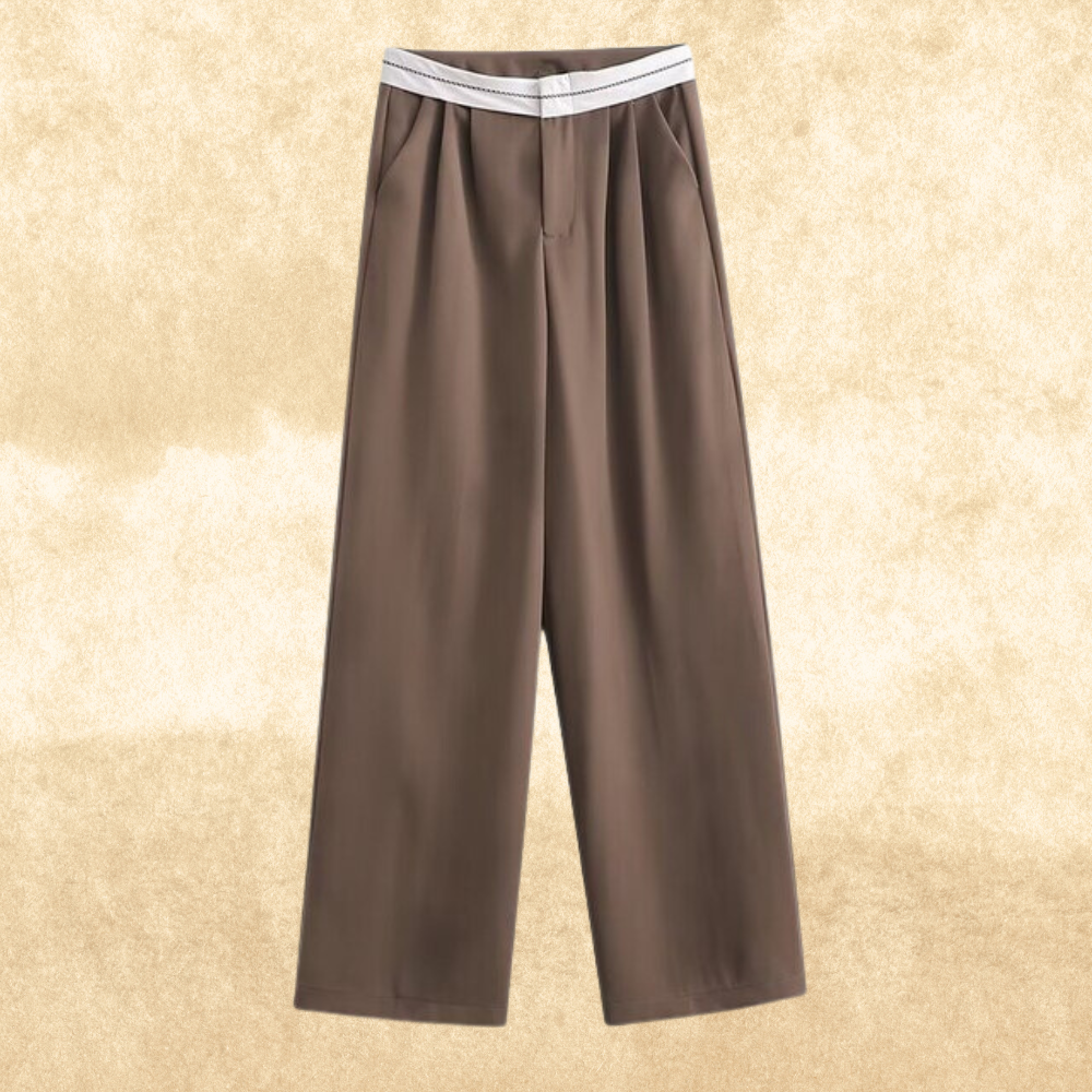 Levoire | Pantalon Weinlese Taille Haute Brun foncé