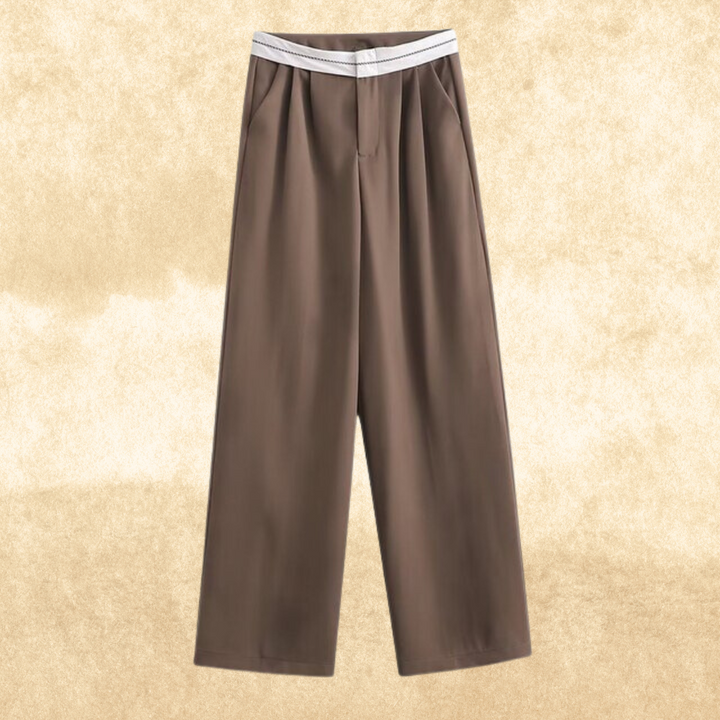 Levoire | Pantalon Weinlese Taille Haute Brun foncé