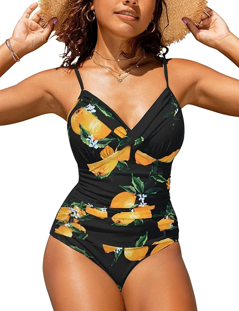Levoire | Push Up Maillot De Bain À Décolleté En V Pour Femmes Musta-2