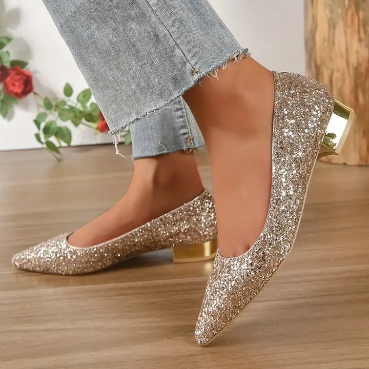 Levoire | Chaussures Avec Paillettes Et Talons Bas