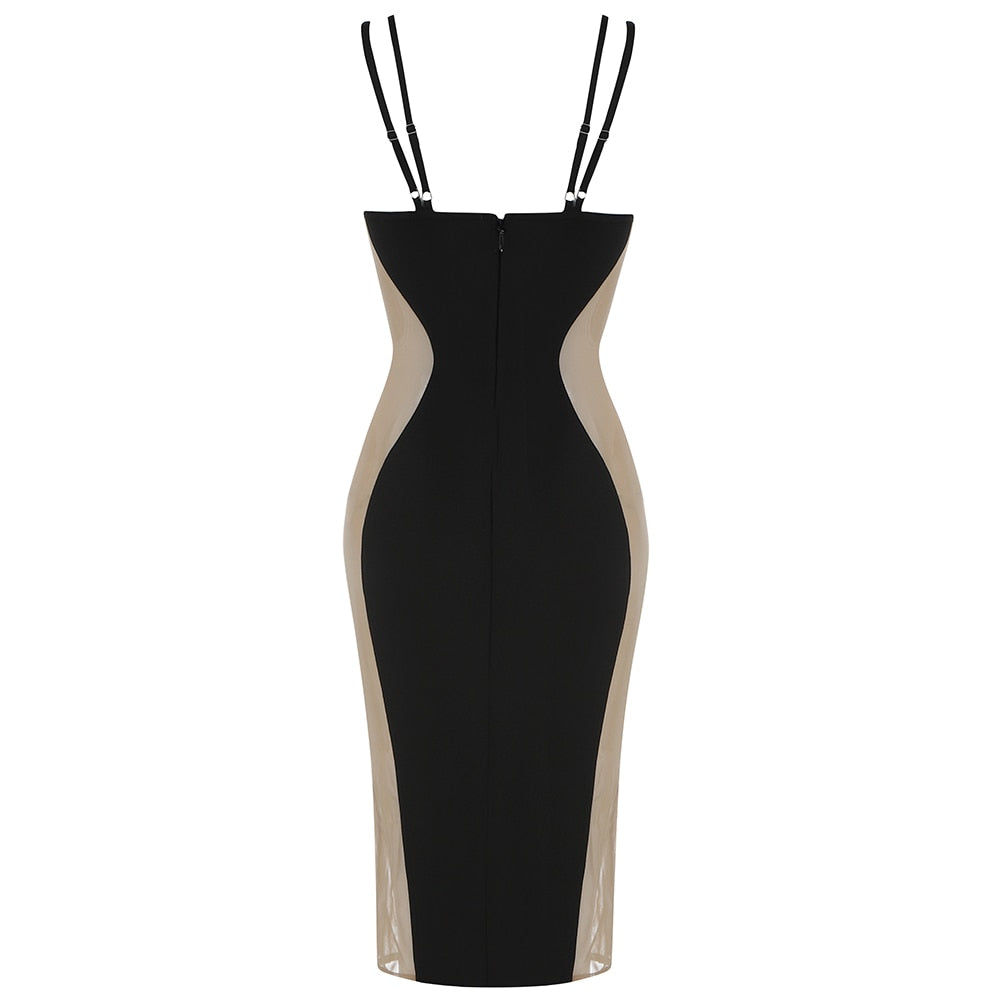 Levoire | Midi Dress With Off-The-Shoulder Straps And Lace On The Sides