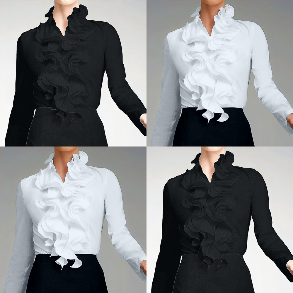 Levoire | Chemise Volant Tendance À Manches Longues