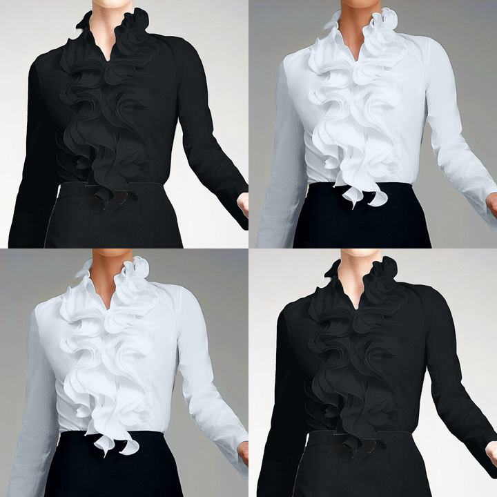 Levoire | Chemise Volant Tendance À Manches Longues