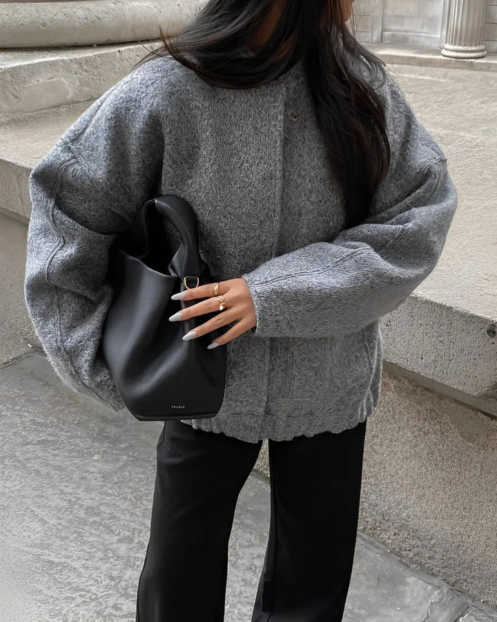 Levoire | Chic Col Rond Veste Avec Poche