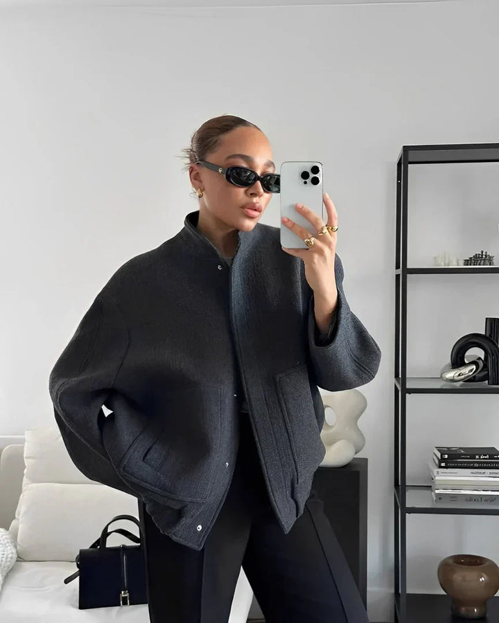 Levoire | Chic Col Rond Veste Avec Poche