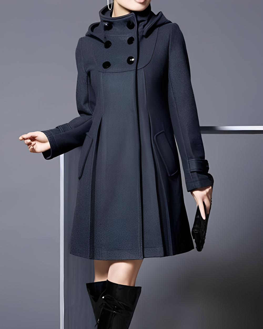 Astrada™ - Manteau avec poches latérales Gris foncé