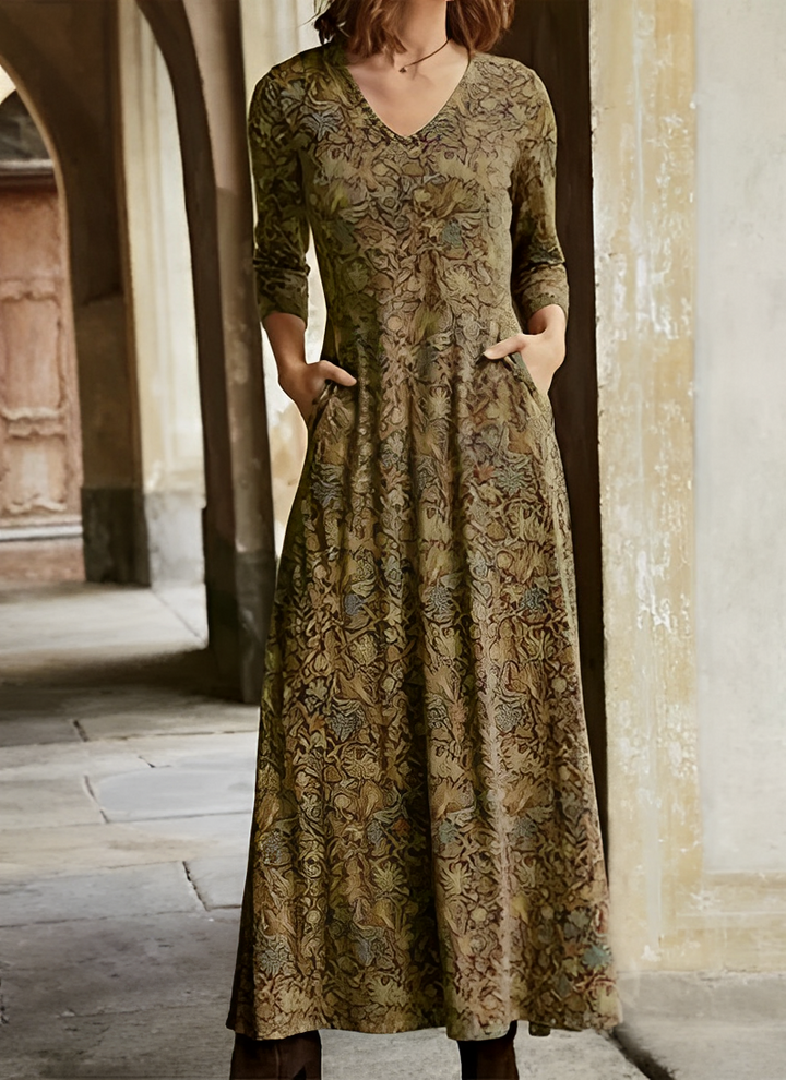 Levoire | Robe Maxi À Manches Longues Pour Femmes Braun