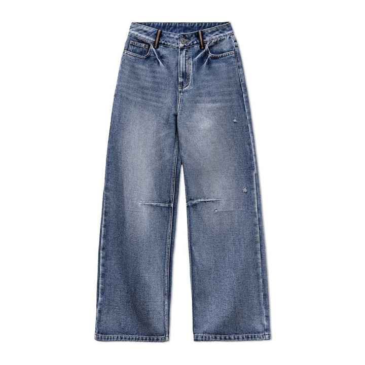 Levoire | Pantalon En Denim Vintage Pour Femmes À Jambes Droites Bleu