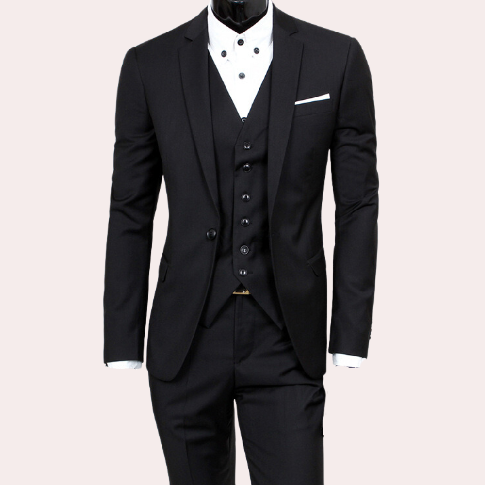 Levoire | 3 Pièces Costume Pour Hommes Noir