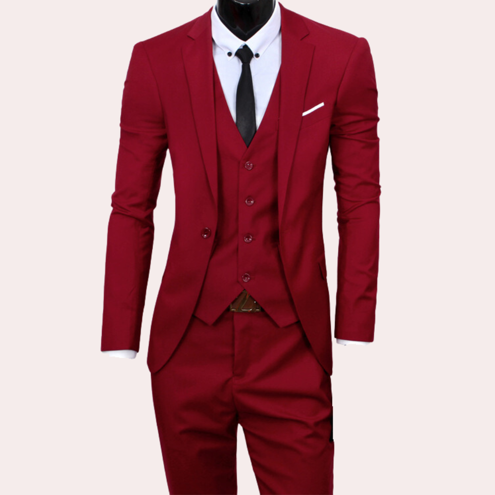 Levoire | 3 Pièces Costume Pour Hommes Rot
