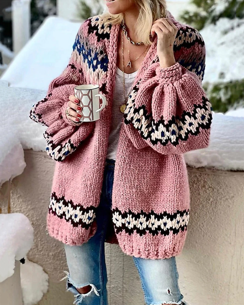 Levoire | Veste Imprimée À Manches Lanternes Pour Femmes – Variante Longue Rosa