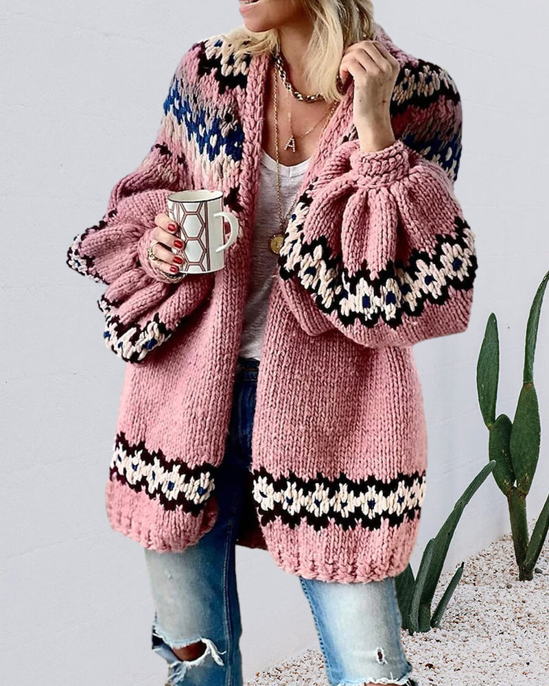 Levoire | Veste Imprimée À Manches Lanternes Pour Femmes – Variante Longue