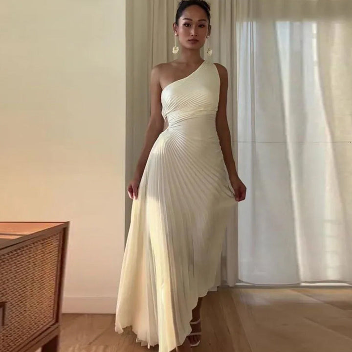 Levoire | Robe Plissée Asymétrique À Une Épaule