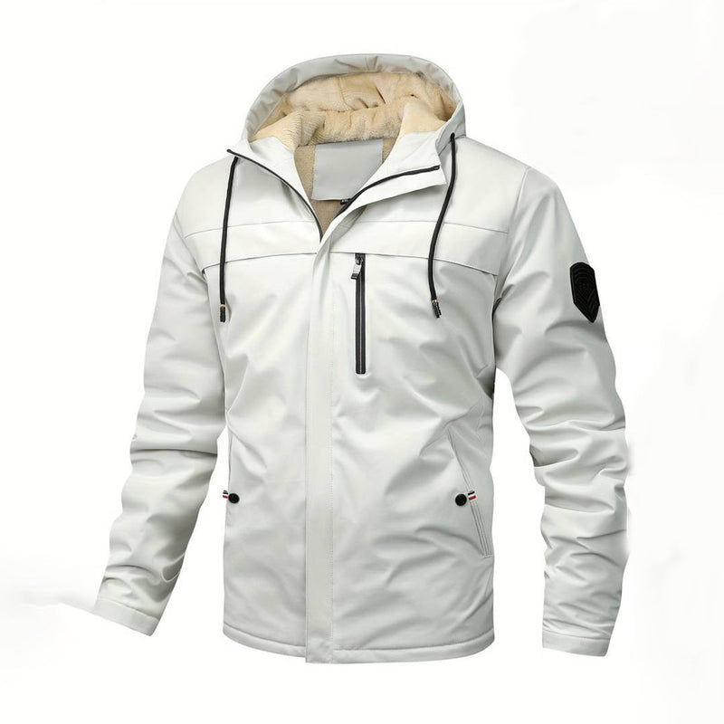 Levoire | Veste à capuche en polaire doublée à manches longues chaude Blanc