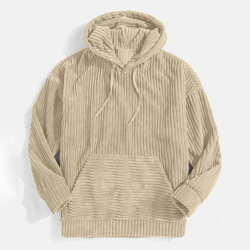 Levoire | Sweat À Capuche En Velours Côtelé Beige