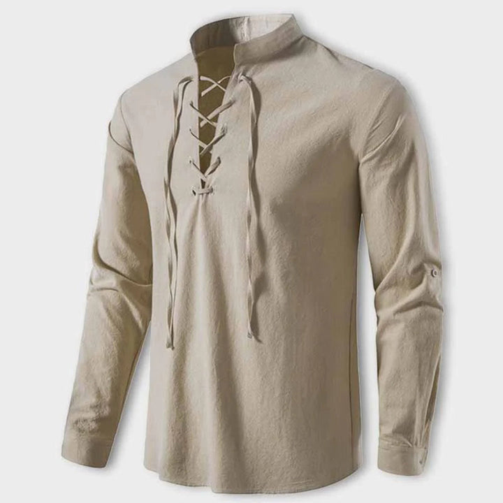 Levoire | Élégante Chemise Avec Décolleté En V Beige