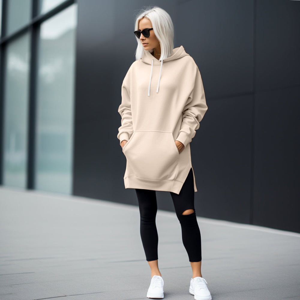 Levoire | Robe Oversize Élégante Avec Capuche Krem