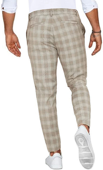 Levoire | Slim Fit Checked Pants With Pockets
