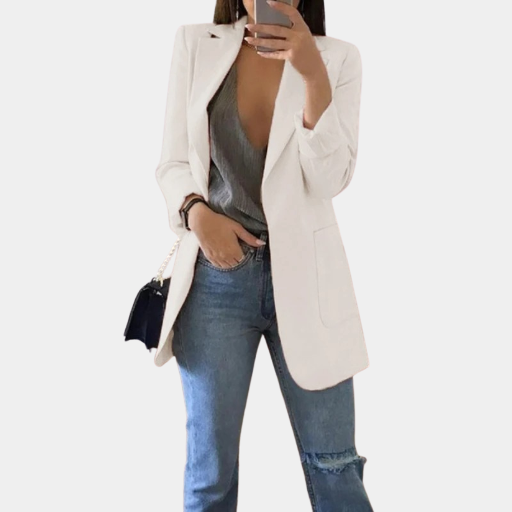 Levoire | Blazer Femme Élégant Pour Un Look Soigné Blanc
