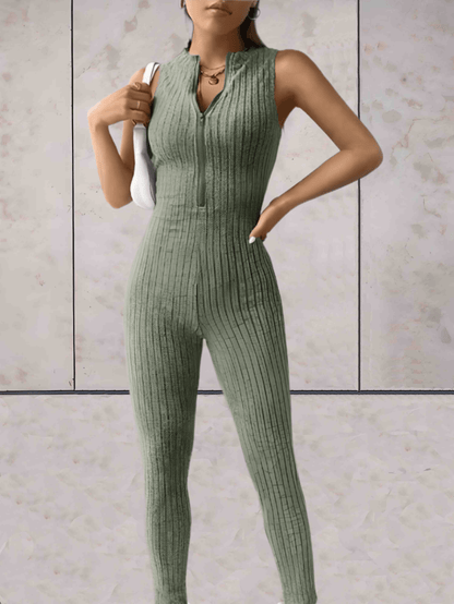 Levoire | Onesie Encolure En V Basse Design Sans Manches Et Combinaison Ajustée Vert