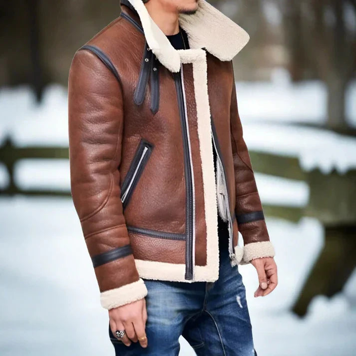 Levoire | Blouson Épais En Cuir Homme