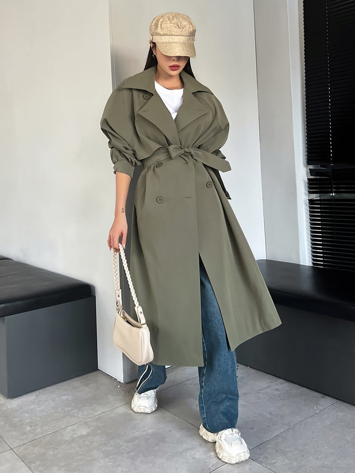 Levoire | Trench-Coat Long Élégant Pour Femmes Vert olive