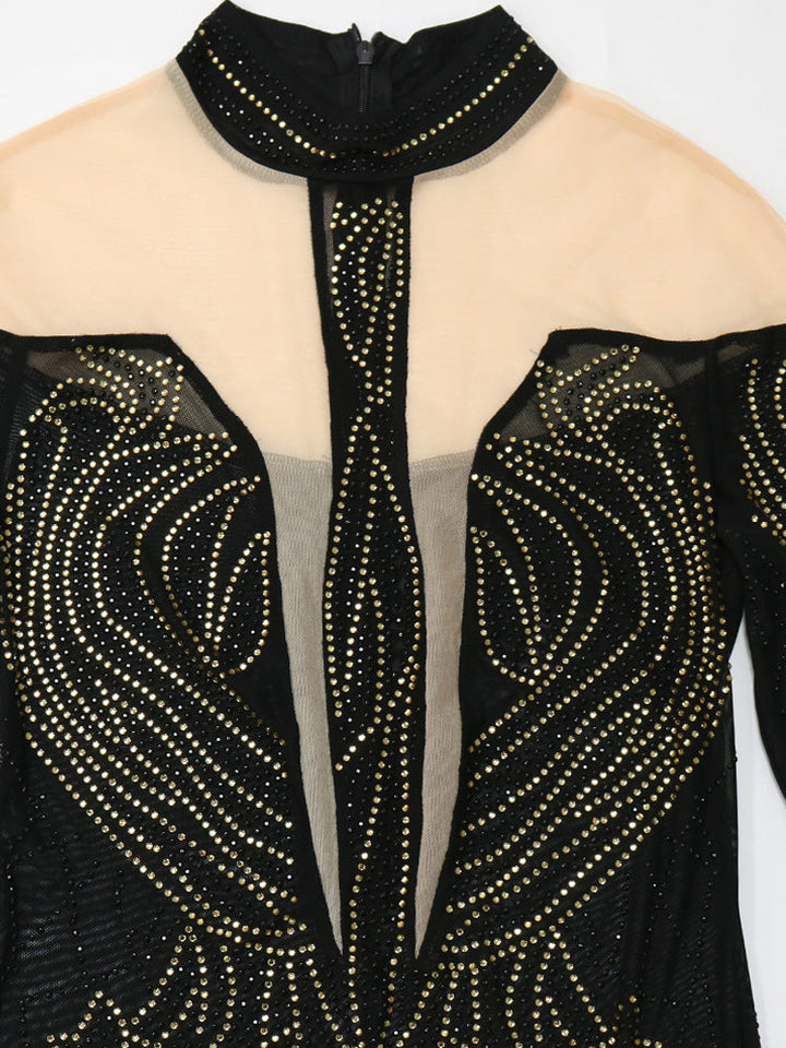 Levoire | Robe Mini À V Ouverte En Perles De Cristal