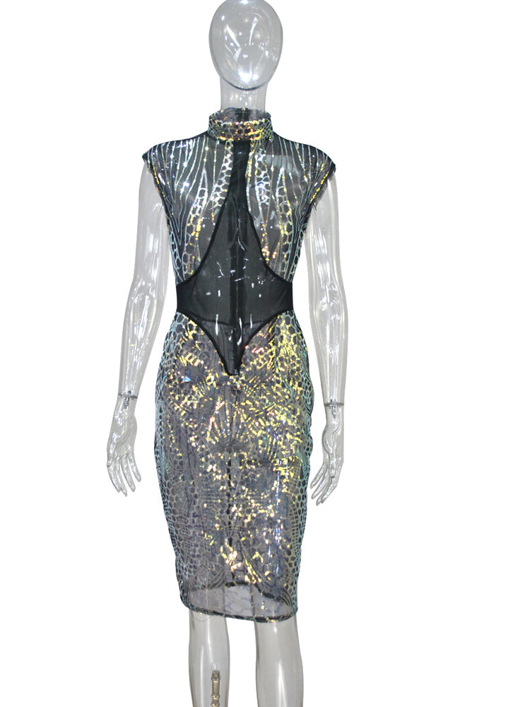 Levoire | Robe Midi À Paillettes Nettes Manglende