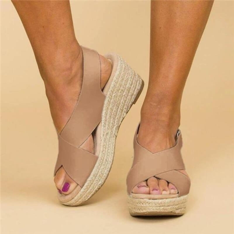 Levoire | Sandales À Plateforme Élégantes Avec Bride En Croix Braun