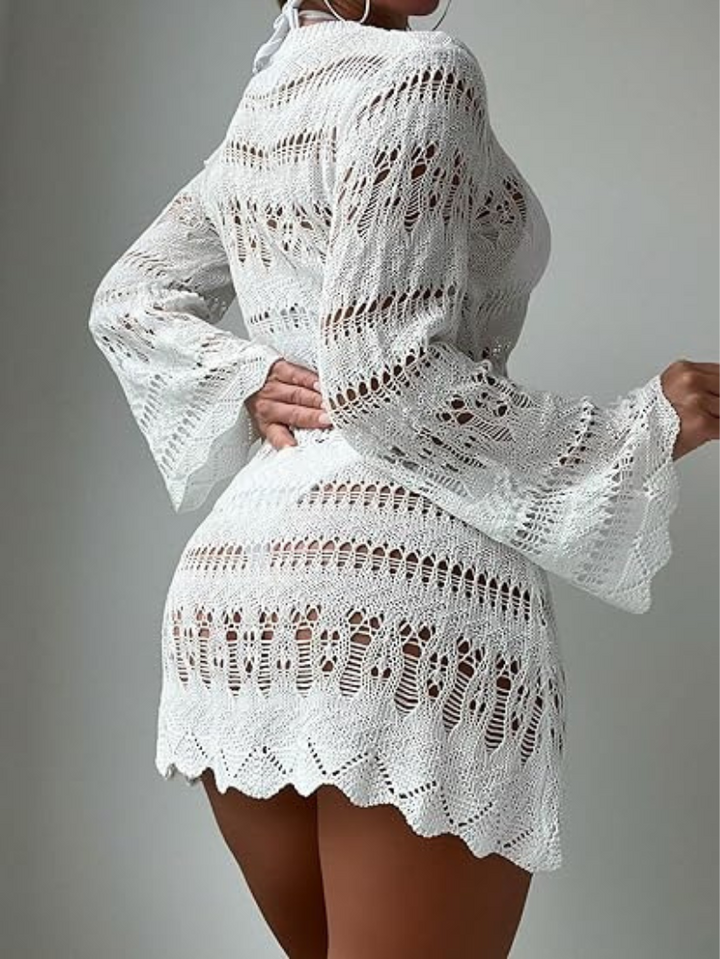 Levoire | Robe De Plage Tricotée À Manches Longues Tenue De Plage