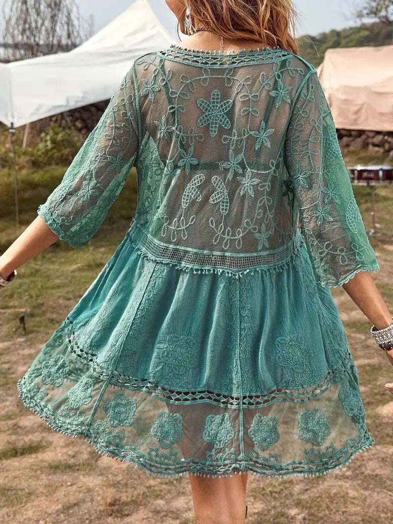 Levoire | Robe En Dentelle Transparente Surdimensionnée Style Boho