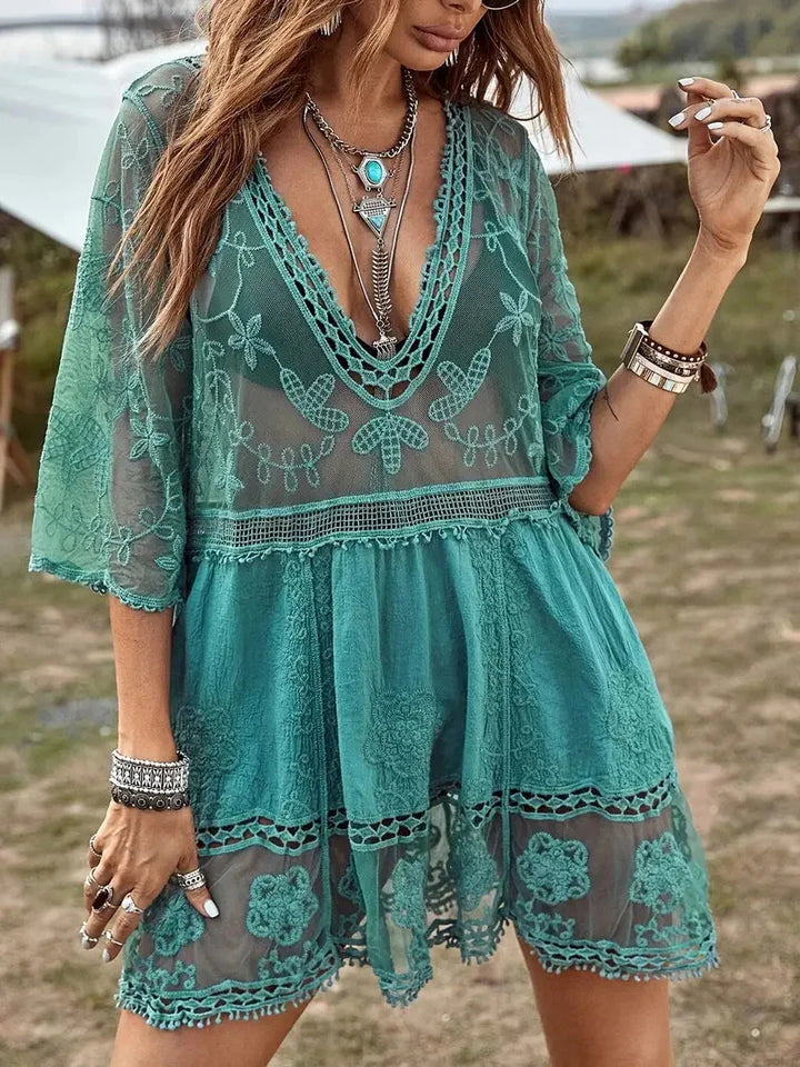 Levoire | Robe En Dentelle Transparente Surdimensionnée Style Boho