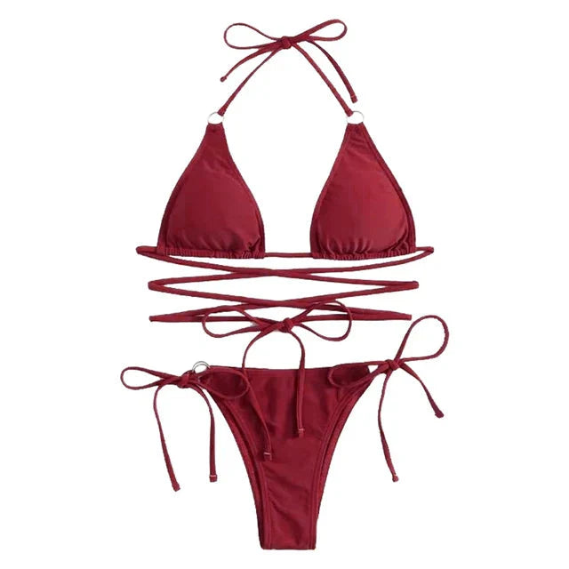 Levoire | Bikini Triangle Réglable Vêtements De Bain Vin rouge