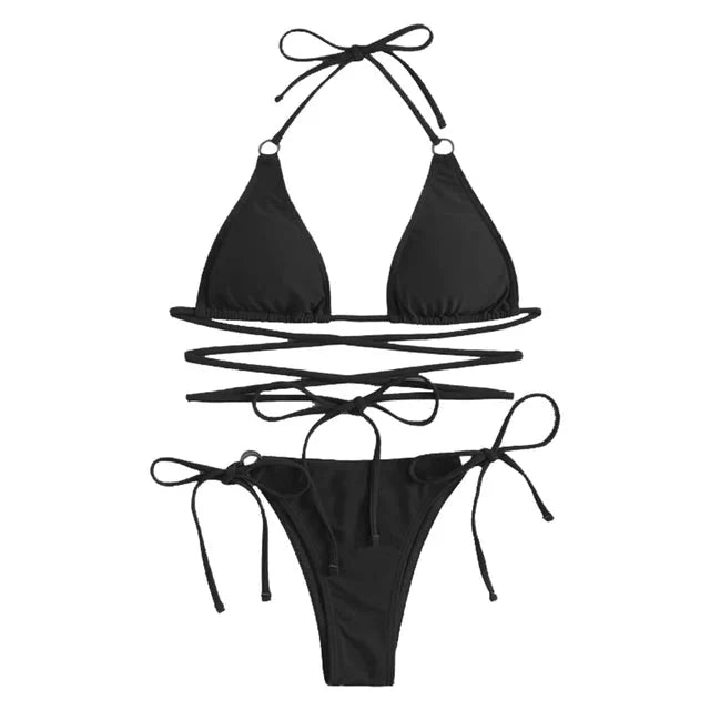 Levoire | Bikini Triangle Réglable Vêtements De Bain Noir