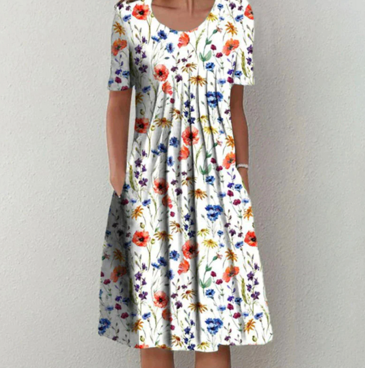 Levoire | Robe imprimée pour femme Blanc-Rouge