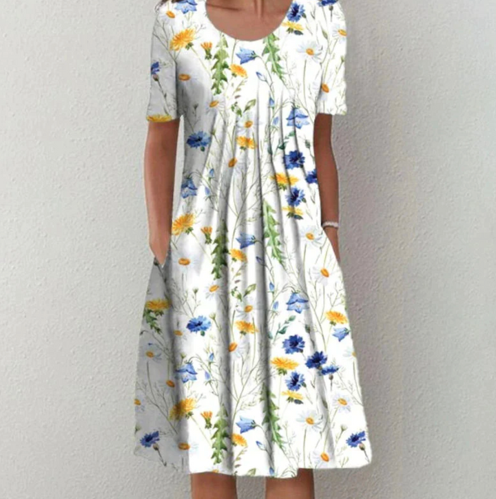 Levoire | Robe imprimée pour femme Blanc-jaune