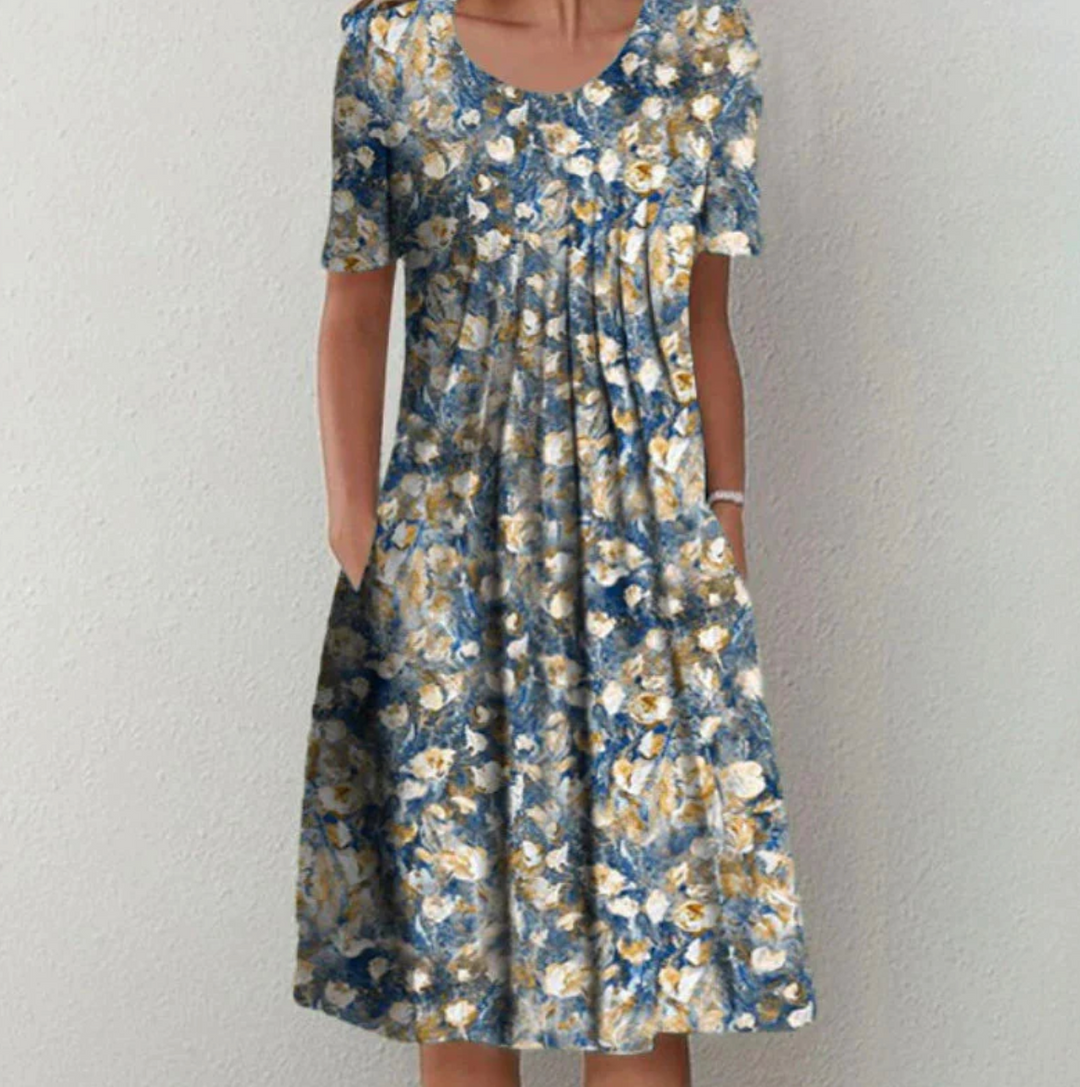 Levoire | Robe imprimée pour femme Bleu clair-jaune