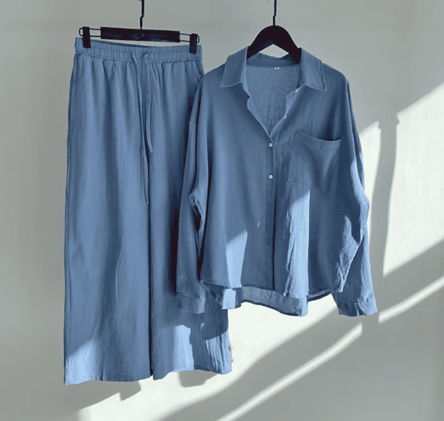 Levoire | Ensemble D'Été En Lin Bleu