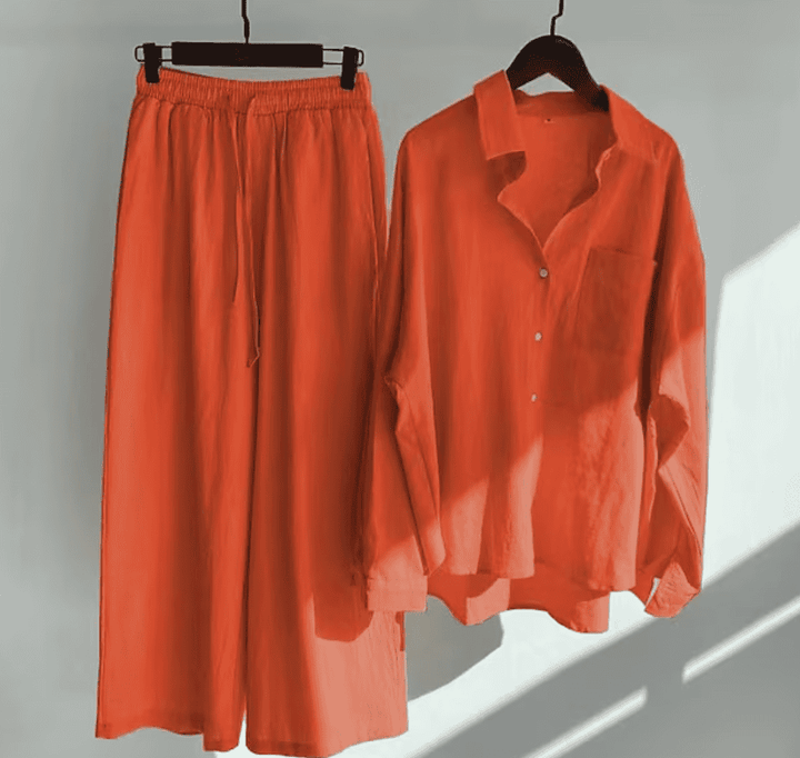 Levoire | Ensemble D'Été En Lin Orange