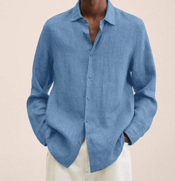 Levoire | Chemise En Lin Élégante Pour Hommes Rose ciel