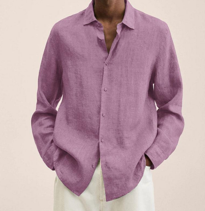 Levoire | Chemise En Lin Élégante Pour Hommes Rosa