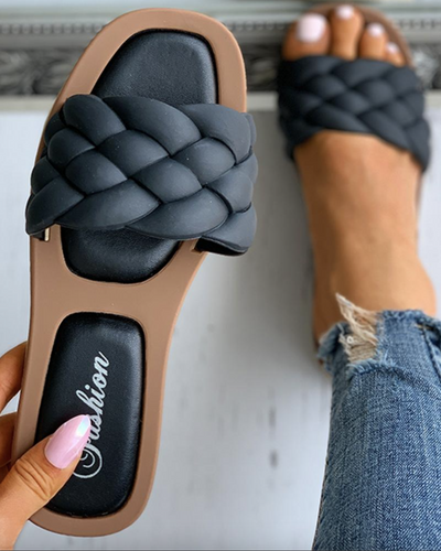 Levoire | Sandales À Enfiler Tressées Avec Semelle Rembourrée Pour Femmes