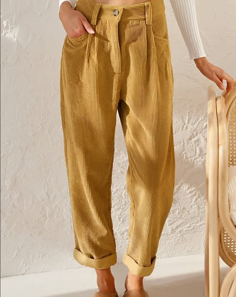 Levoire | Pantalon En Velours Élégant Gelb