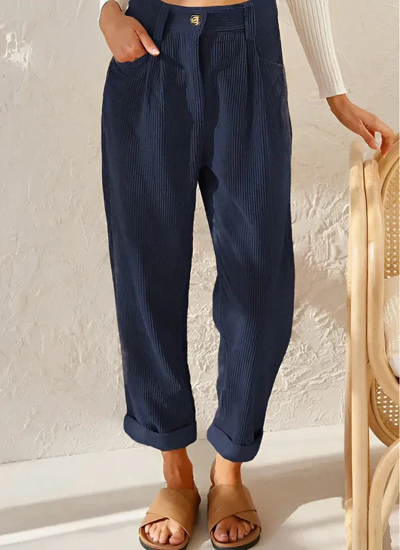 Levoire | Pantalon En Velours À La Mode Bleu