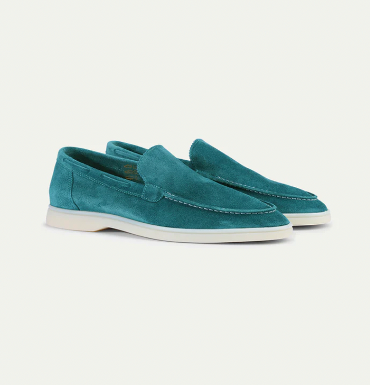 Levoire | Mocassins En Cuir Élégants Pour Hommes Turquoise foncé